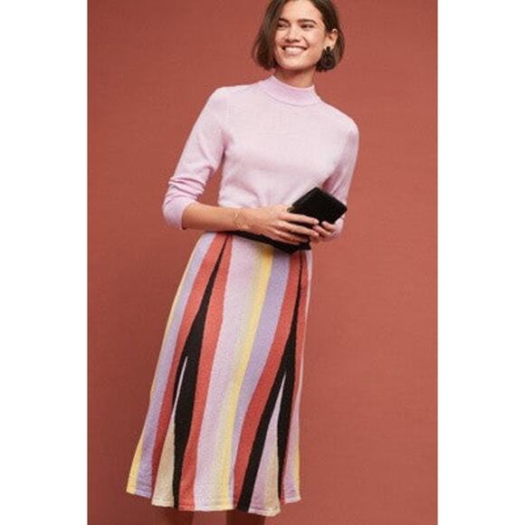 LAIA Striped Knit Midi Skirt - S
